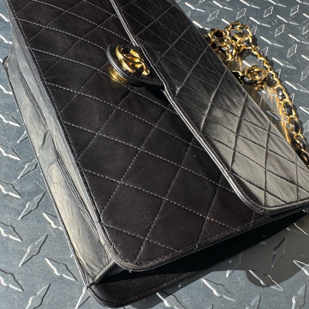 Chanel Vintage Lambskin Single Flap in Brown GHW - Picture 5 of 13
